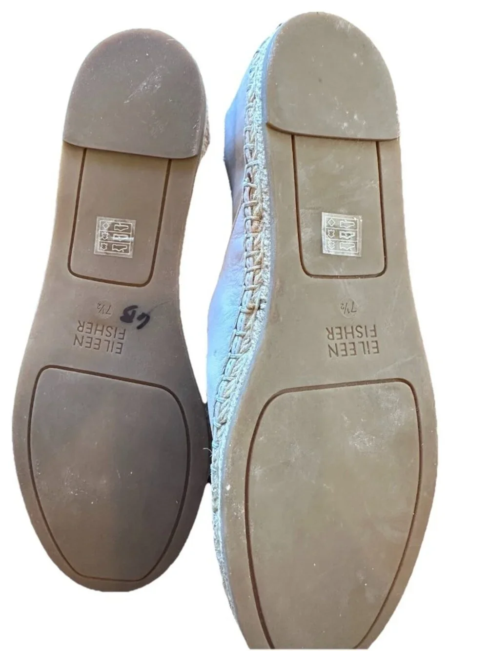 Eileen Fisher Espadrille Sandal Beige Leather Womens 7.5
